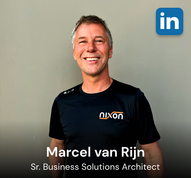 A portrait photograph of Nicxon Digital's Senior Business Solutions Architect, Marcel van Rijn smiling.