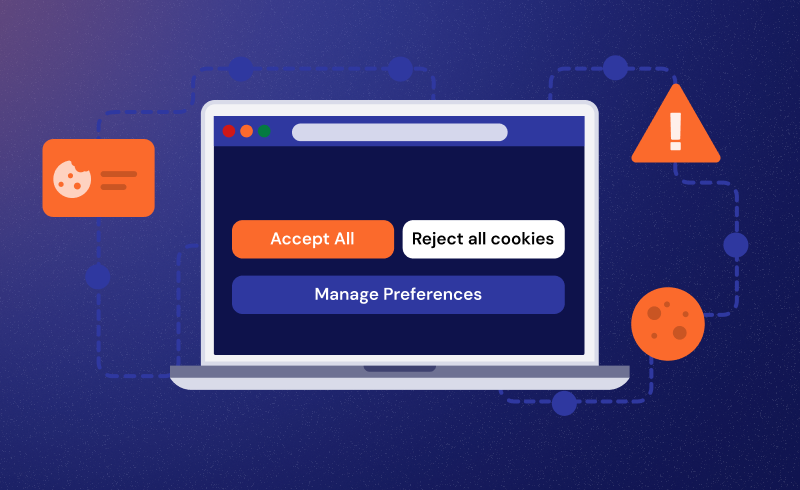 Cookie banner illustrating consent signals and website tracking decisions before data sharing